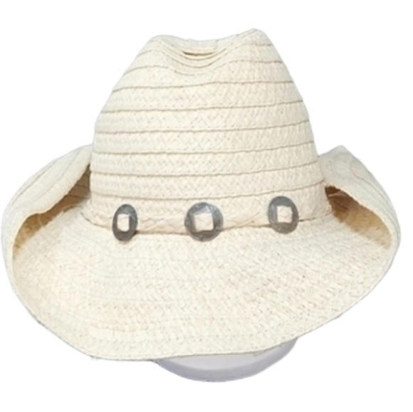 Accessories - STRAW Cowboy Buckle Detail Hat